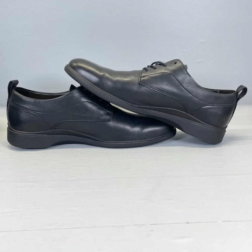 Amberjack The Original Dress Shoes Mens Size 11 M Black Leather Derby Plain Toe